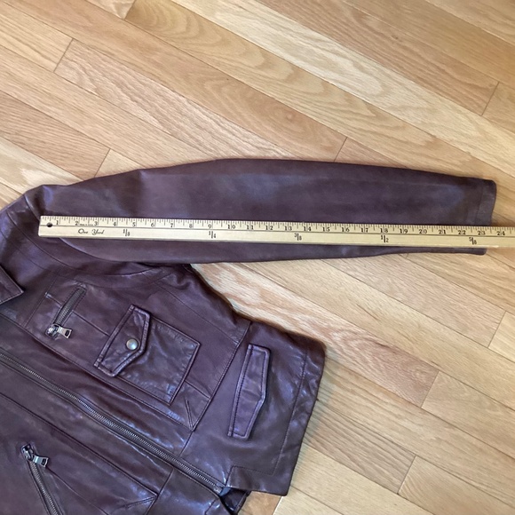 Banana Republic Genuine Leather Brown Jacket size medium - Picture 8 of 14